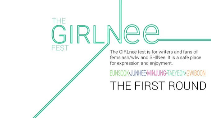 Five SHINee members in school girl uniforms. Left-right: Onew, Taemin, Jonghyun, Minho, Key